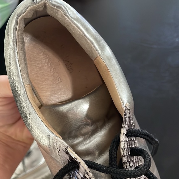Yun yun Sun by Miss wifi silver platform sneakers size 38 leather metallic lace - Picture 8 of 13